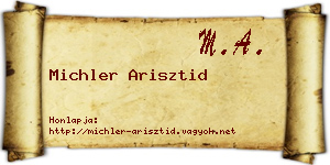Michler Arisztid névjegykártya